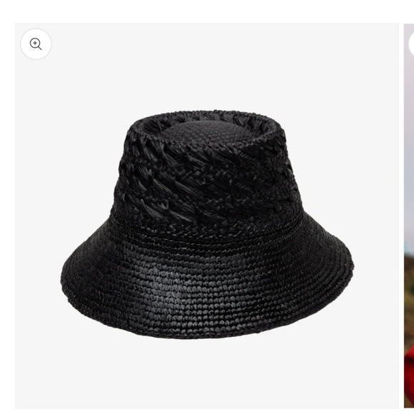 Anthropologie Fina Black raffia hat new without tags - Picture 2 of 9